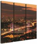  Isztambul Éjszakai Panoráma - 3 Részes Vászonkép - 80x90 cm