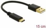 Delock Cablu încărcător USB Type-A - USB Type-C cu 15 cm (85354)