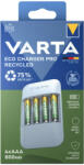 VARTA Eco Charger Pro Recycled töltő + 4db AAA 800 mAh akkumulátor - 57683