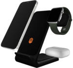 STM ChargeTree Swing 3in1 MagSafe iPhone + Apple Watch + AirPods Qi vezeték nélküli töltő állvány - fekete