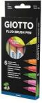 CARIOCA , varf flexibil (tip pensula), 6 culori/cutie, GIOTTO Turbo Soft Brush - culori neon (GT-000427200)
