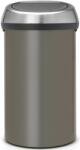 Brabantia Touch Bin nyomófedeles hulladékgyűjtő XXL, 60L - H méret, platinaszürke acél test, selyem ujjlenyomatmentes fedő (402463)