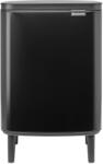 Brabantia Bo Waste Bin Hi hulladékgyűjtő felnyitható, Soft-Close fedéllel, magasított, lábakon álló, műanyag tartály, 12L - C méret, acél, matt fekete - 227226 (227226)