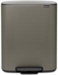 Brabantia Bo Pedal Bin pedálos hulladékgyűjtő szagmentesen záródó Soft-Close fedél, műanyag tartály, 60L - M méret, acél, platinaszürke - 211409 (211409)