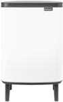 Brabantia Bo Waste Bin Hi hulladékgyűjtő felnyitható, Soft-Close fedéllel, magasított, lábakon álló, műanyag tartály, 12L - C méret, acél, fehér - 227240 (227240)