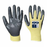 Portwest Kevlar® tenyérmártott nitril kesztyű, Cut 3 (sárga / szürke L) (A600YGYL)