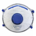 Portwest FFP2 aktívszenes szelepes Dolomit légzésvédő maszk (10 db) (fehér) (P223WHR)