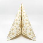 Mank Karácsonyi, Szilveszteri textilhatású szalvéta 40x40 cm Saphira krém/arany, 50 db/csomag
