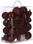 Christmas Gifts Karácsonyi függődísz-gömb készlet csúcsdísszel, 40 db, törhetetlen műanyag, bordó (XEH25220952)