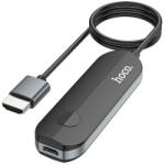 hoco. - Audio és videó adapter (UA23) - Vezeték nélküli HDMI 4K@30Hz, Type-C kábel a töltéshez, kompatibilis csak az Apple-lel - Fekete (KF2314274)