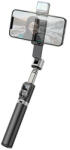 hoco. - Selfie Stick (K16) - Stabil, BT 4.0, vezeték nélküli Bluetooth távirányítóval és lámpával, 80 cm - Fekete (KF2314432)
