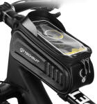 Techsuit - Kerékpártároló táska (BSB1) - Vízálló védelem, Telefontartó modul, Hard Shell EVA keret - Fekete (KF2314710)