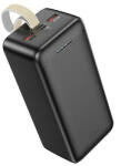 hoco. - Power Bank Smart (J111C) - 2x USB, Type-C, Micro-USB, PD30W, LED-del az akkumulátor ellenőrzéséhez és a zsinórhoz, 40 000 mAh - Fekete (KF2314354)