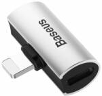 Baseus L46 Adapter - 2in1 Audio + töltő (Lightning) adapter iPhone készülékekhez, ezüst/fekete