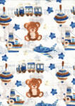  Mintás textil pelenka 1db-os - maci , jármű mintával - babyshopkaposvar