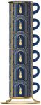 Bialetti Espresso csésze szett állvánnyal 6db-os Deco Glamour, kék (FW2022059) (FW2022059)