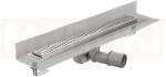 ACO Rigola de dus din inox ACO ShowerDrain M+ cu flansa perete, gratar Wave, lungime 700mm, h=112mm