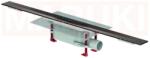 ACO Rigola de dus modulara ACO ShowerDrain S+ cu inaltime standard, flansa textila, gratar Stripes din inox, finisaj negru, lungime 1000mm