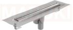 ACO Rigola de dus din inox ACO ShowerDrain M+ cu flansa orizontala, gratar Stripe, lungime 700mm, h=140mm