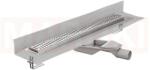 ACO Rigola de dus din inox ACO ShowerDrain M+ cu flansa perete, gratar Wave, lungime 800mm, h=69mm