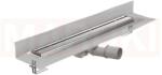 ACO Rigola de dus din inox ACO ShowerDrain M+ cu flansa perete, gratar Stripe, lungime 1000mm, h=92mm