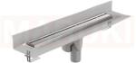 ACO Rigola de dus din inox ACO ShowerDrain M+ cu flansa perete, gratar Stripe, lungime 1000mm, h=140mm