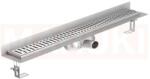 ACO Rigola de dus din inox ACO ShowerDrain C cu flansa perete, gratar Wave, lungime 885mm, h=69mm