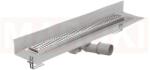 ACO Rigola de dus din inox ACO ShowerDrain M+ cu flansa perete, gratar Wave, lungime 1200mm, h=92mm