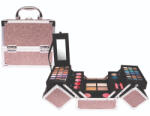 Treffina Set paleta machiaj tip geanta cosmetice Treffina, 18 x 18 x 16 cm, trusa produse cosmetice, glitter pink