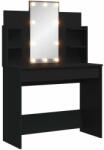  Vidaxl fekete fésülködőasztal LED-del 96x40x142 cm 837893