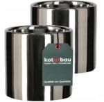 KOTARBAU Ghiveci argintiu ceramic lucios fi 80 set de 2 buc (ZSY2113)