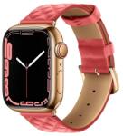 HOCO Apple Watch Series 9 45mm wa18 pótszíj (egyedi méret, szilikon, bőr hatású, állítható, 3d rombusz minta) rózsaszín (WA18_PINK)