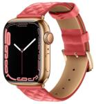 HOCO Apple Watch Series 9 41mm wa18 pótszíj (egyedi méret, szilikon, bőr hatású, állítható, 3d rombusz minta) rózsaszín (WA18_P)