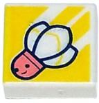 LEGO® 3070bpb247c1 - LEGO fehér csempe 1 x 1 méretű, tollaslabda mintával (3070bpb247c1)