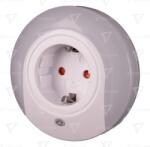 TRACON Priză cu lumină de veghe și senzor crepuscular 230VAC, 50Hz, 0, 42W, 15lm, CDS, 1xSCHUKO (NLSCHUKO)