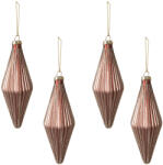 Clayre & Eef Set 4 globuri sticla roz 5x14 cm (6GL3950)