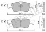 METELLI set placute frana, frana disc METELLI 22-0568-0