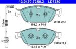 ATE set placute frana, frana disc ATE 13.0470-7280.2 - centralcar