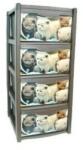 GIMI GYM Dulap gri pentru depozitare, din plastic, 4 sertare, model cu pisicute (565093pisicutegri) Garderoba
