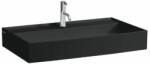 Laufen Kartell LAUFEN Mosdótál, alsó felülete csiszolt, túlfolyónyílás nélkül, egy csaplyukkal, Fekete matt H8163367161111 (H8163367161111)