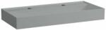 Laufen Kartell LAUFEN Mosdótál, alsó felülete csiszolt, túlfolyónyílás nélkül, 2 csaplyukkal, Graphite matt H8163377581151 (H8163377581151)