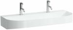 Laufen LIVING Ráépíthető dupla mosdó, túlfolyónyílás nélkül, 2 csaplyukkal, Fehér LCC bevonattal H8164364001151 (H8164364001151)