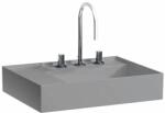 Laufen Kartell LAUFEN Mosdó bal oldali pulttal, rejtett túlfolyóval, a mosdó alja csiszolt, három csaplyukkal, túlfolyónyílás nélkül, Graphite matt H8183357581581 (H8183357581581)