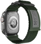 Apple Watch 4-6, SE, SE (2022) (42 / 44 mm) / Watch 7-9 (45 mm) / Watch Ultra 1-2 (49 mm), textíl pótszíj, nylon, állítható, TP Scout, sötétzöld