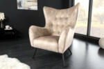  AMSTERDAM design bársony fotel - beige (43568)