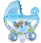Mezőfi Team Kft Fólia lufi, Baby Boy babakocsi, kék, 79 cm