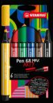 STABILO Pen 68 MAX prémium filctoll vágott heggyel, 6 db-os készlet