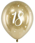 Partydeco Szám, Számos lufi 11" 28cm 6db 18-as számmal, Arany króm (LUFI306798)