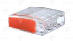 TRACON Clemă de legături fără şurub, transparent/portocaliu 3×0, 5-2, 5mm2, 450VAC, max. 16A (RVO2,5-3)