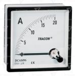 TRACON Ampermetru analogic de curent continuu, măsurare directă 48×48mm, 20mA DC (DCAM48-0,02)